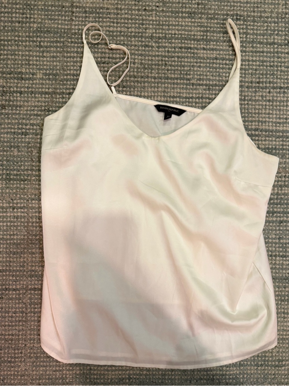 Banana Republic White Silk V-Neck Cami